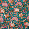 Blue &amp; Pink Floral Block Print Tablecloth (90&quot; x 60&quot;)