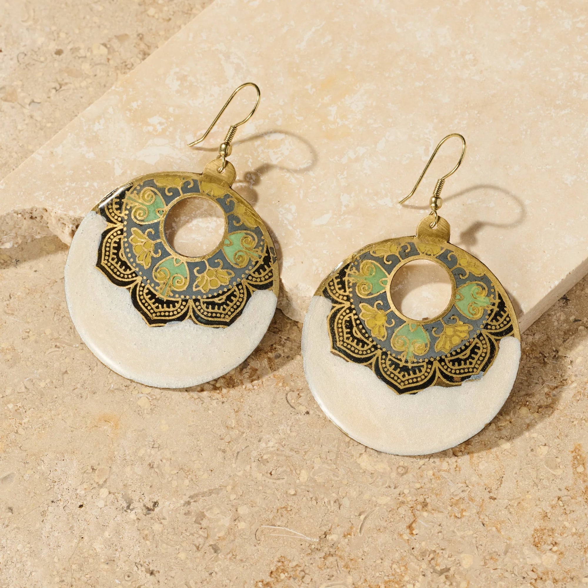 Hand-Painted Enamel Earrings