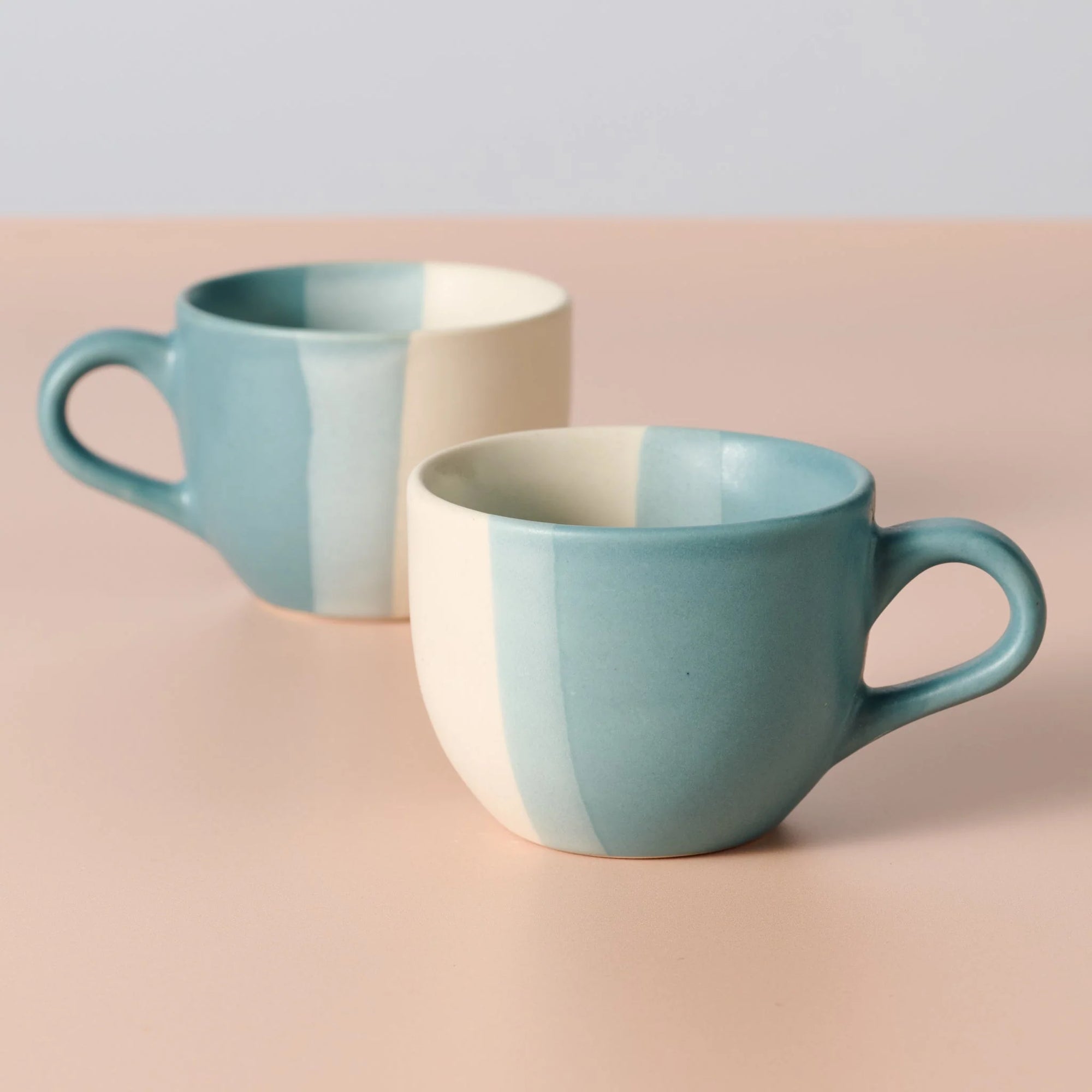 Blue &amp; White Stripe Tea Cup