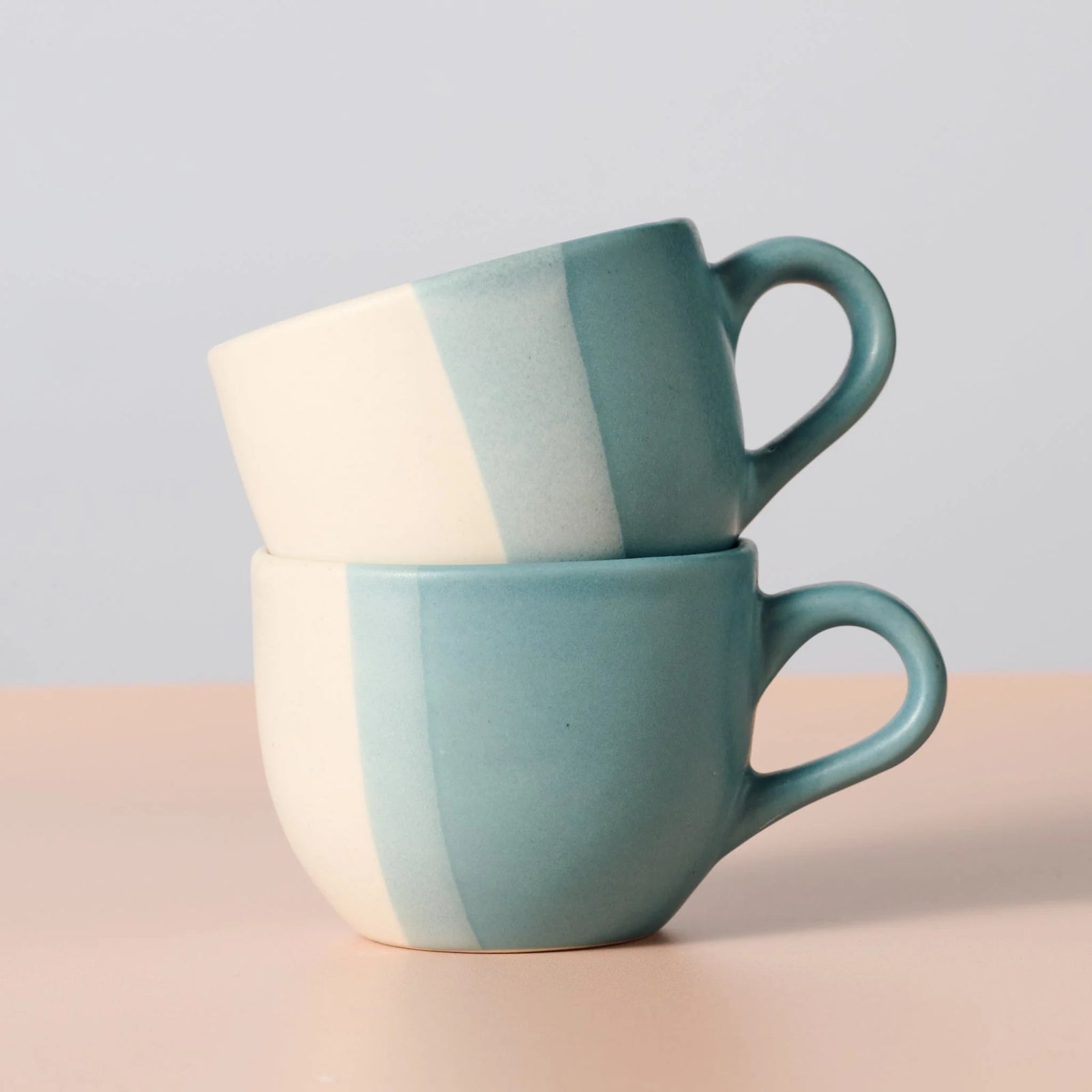 Blue & White Stripe Tea Cup