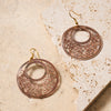 Copper Filigree Circle Earrings