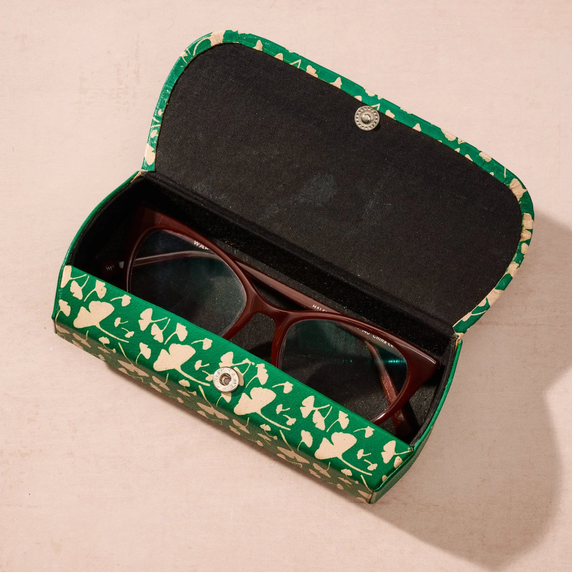 Leather Lotus Glasses Case
