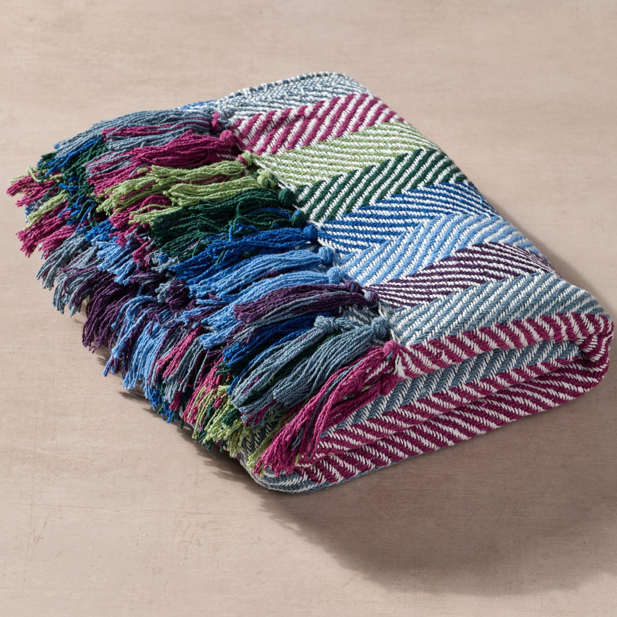 Jewel Tone Striped Rethread Throw