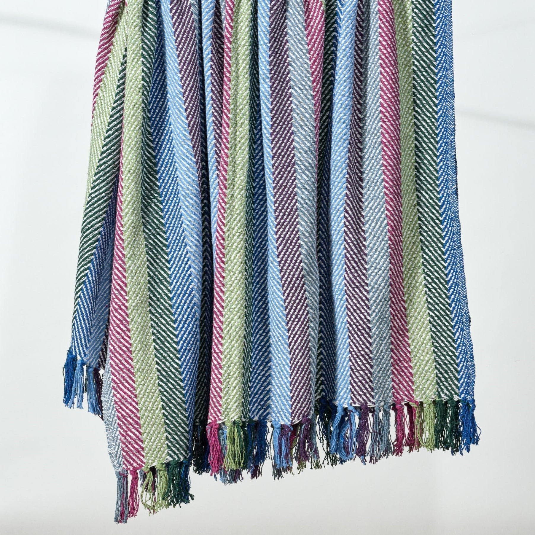 Jewel Tone Striped Rethread Throw