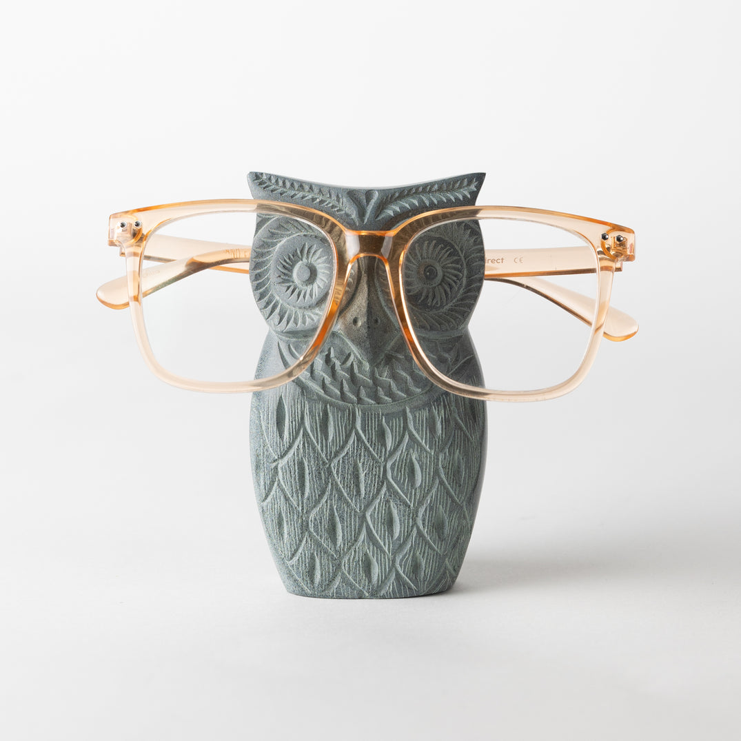 Stone Owl Eyeglass Holder (2.5" W x 4.5" H)