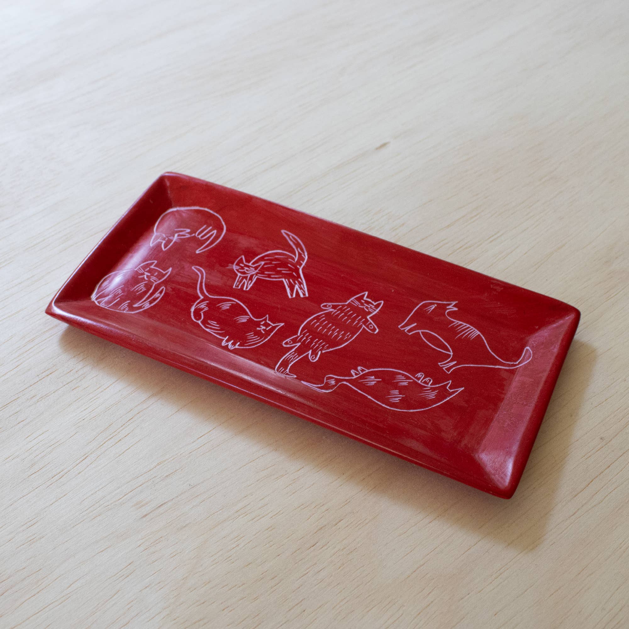 Rectangle Kisii Stone Cat Dish