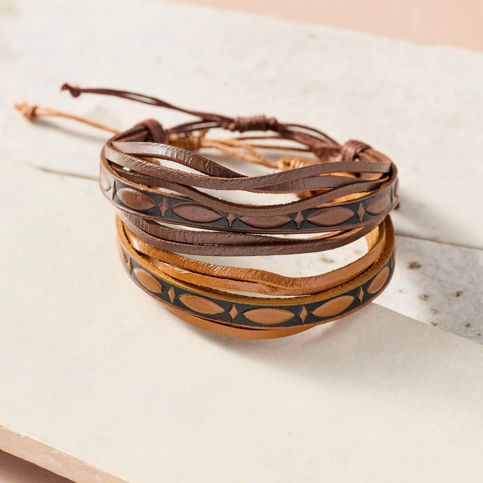 Embossed Leather Bracelet