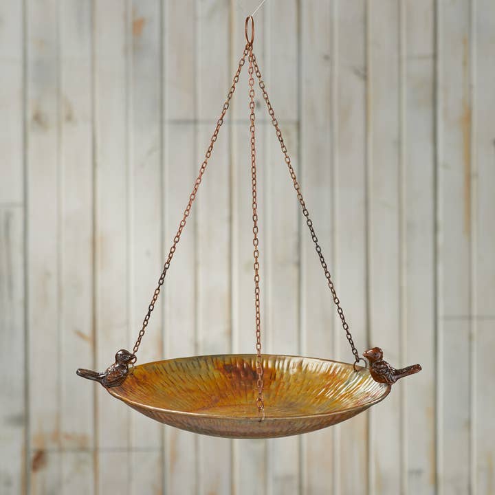 Sunburst Iron Hanging Birdbath