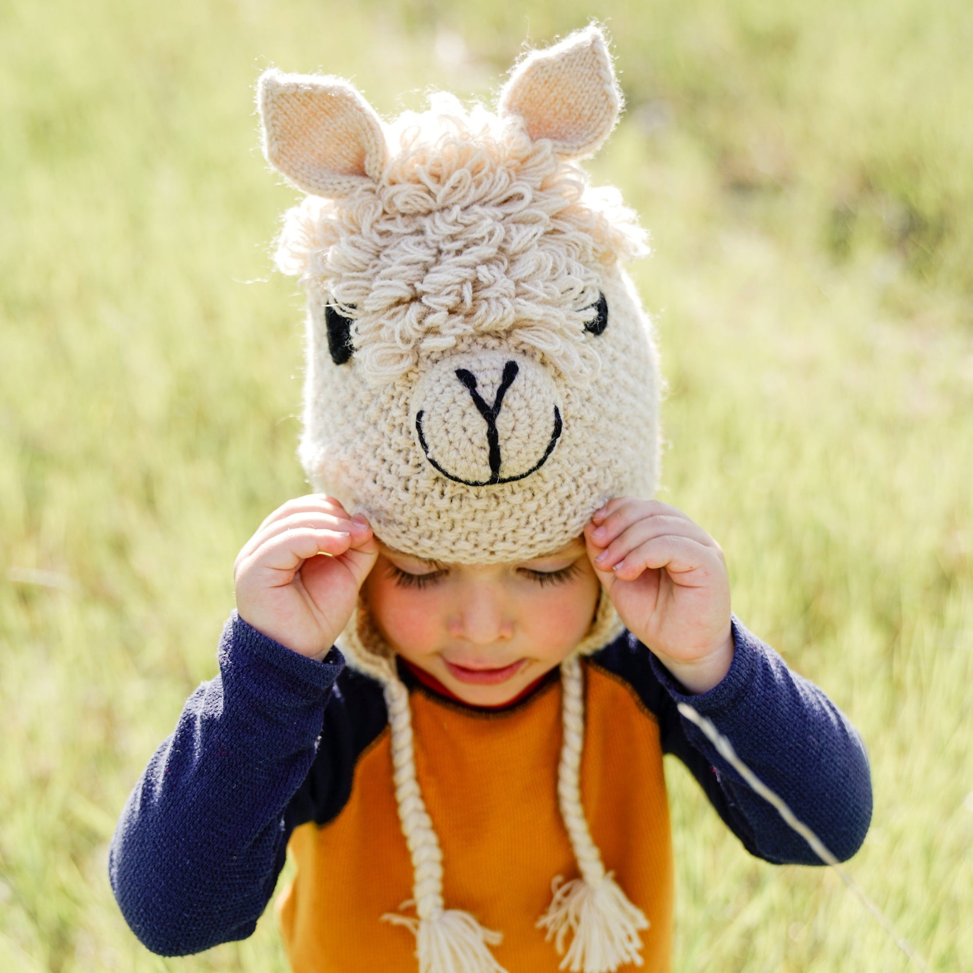Kids Animal Alpaca/Acrylic Hat - Assorted