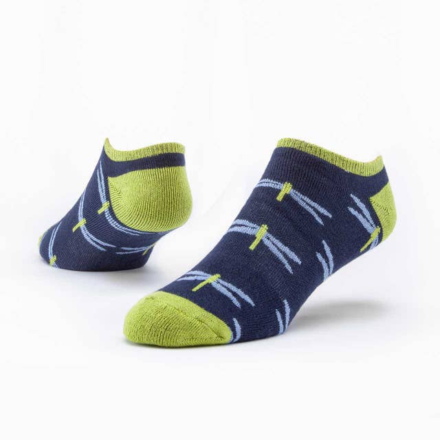 Navy Dragonfly Organic Cotton Footie Socks