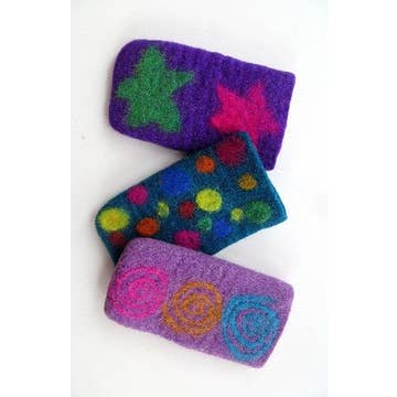 Handfelted Wool Eyeglass Case, Large
