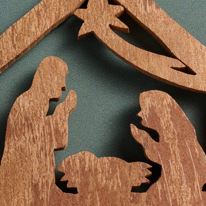Cinnamon Bark Nativity Ornament (3&quot; H)