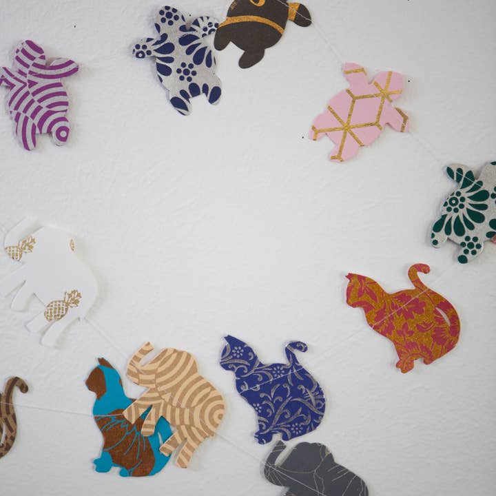 Cat Garland - Recycled Paper (84&quot; L)