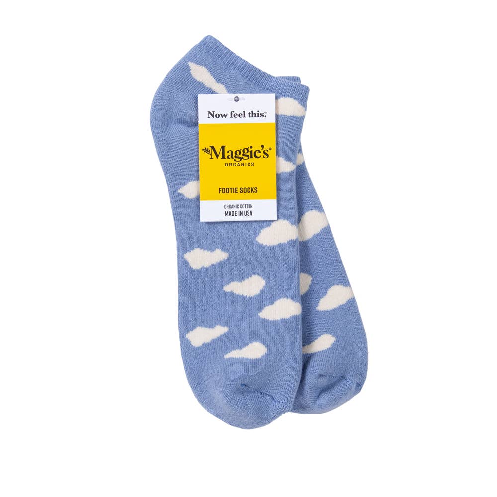 Blue Clouds Organic Cotton Footie Socks