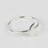 Silver-Color Crescent Moon Adjustable Metal Ring