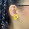 Gourd Painted Sunflower Earrings (2&quot; L)