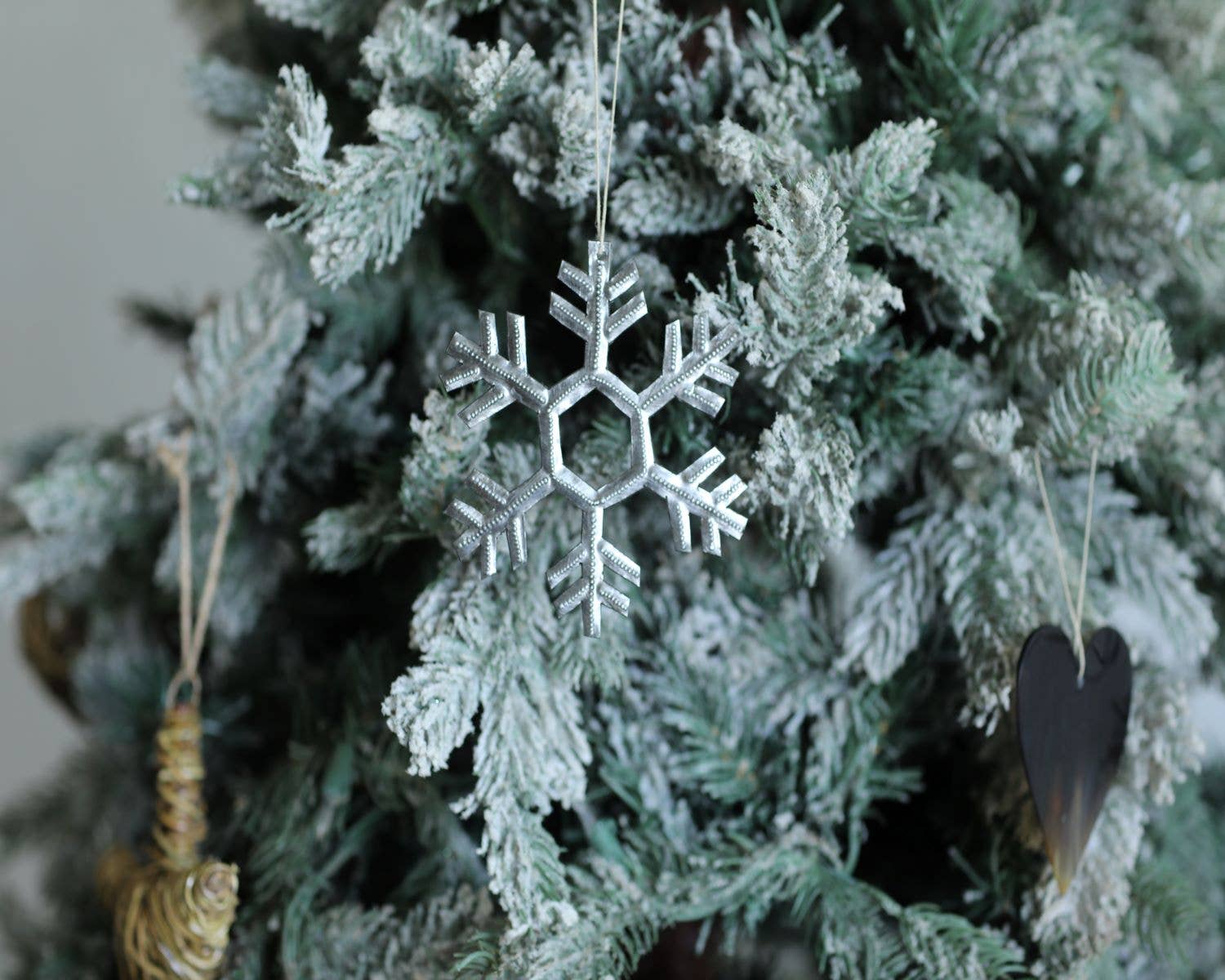 Snowflake Cut Metal Ornament