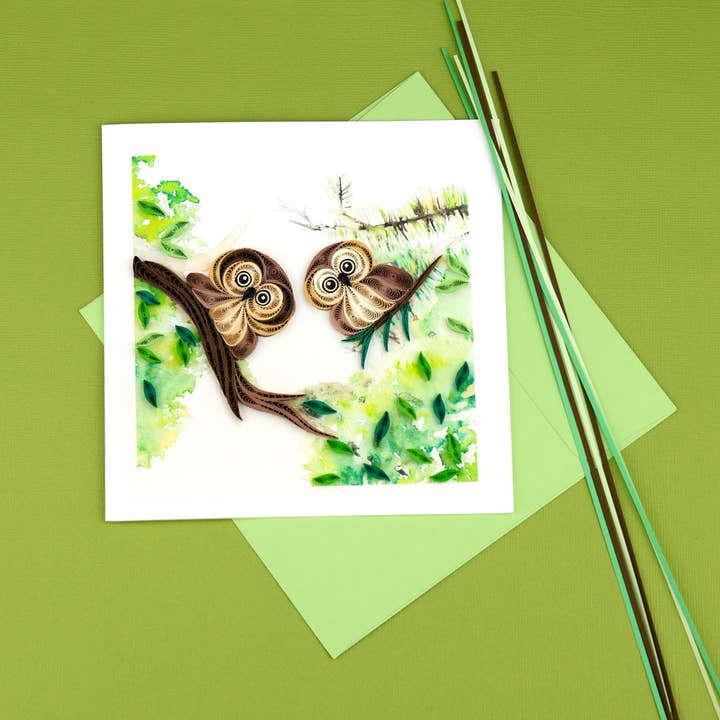 Quilled Owlets Card