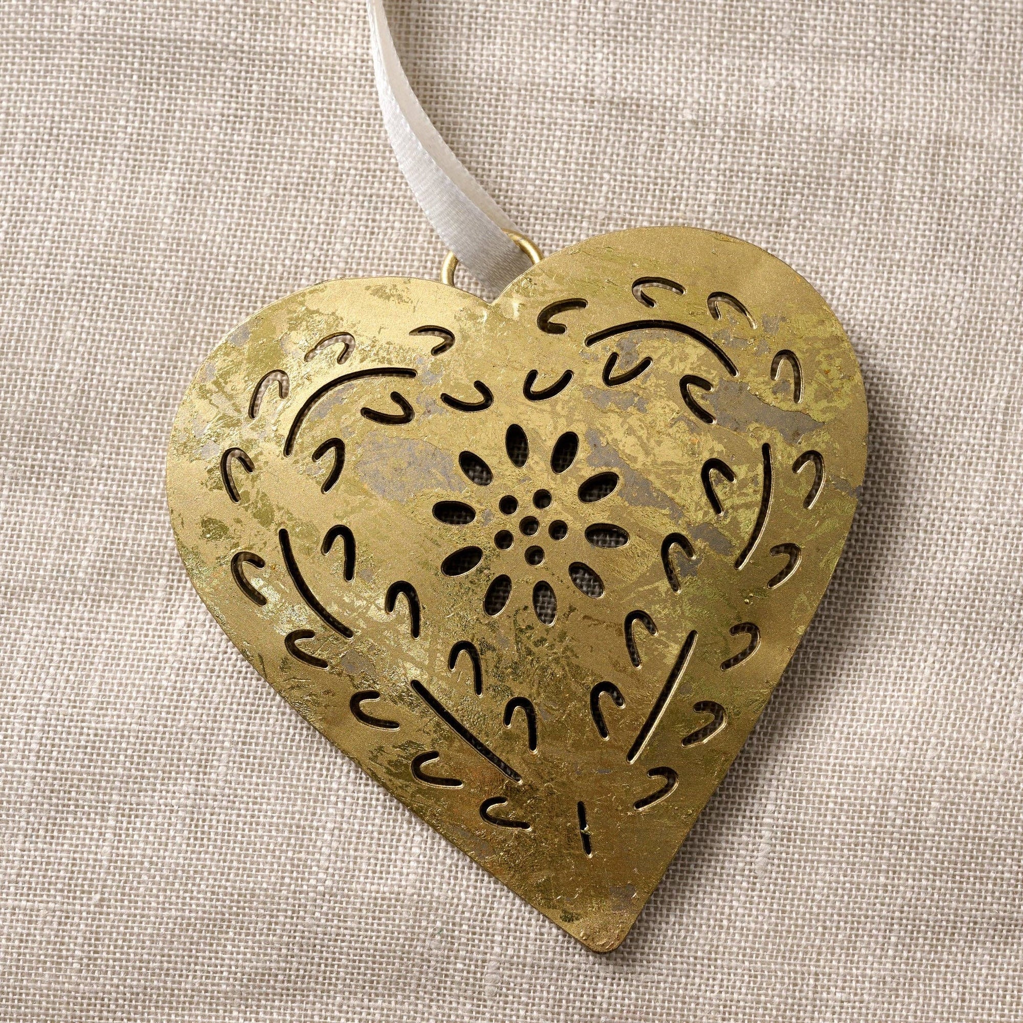 Gold Iron Heart Ornament