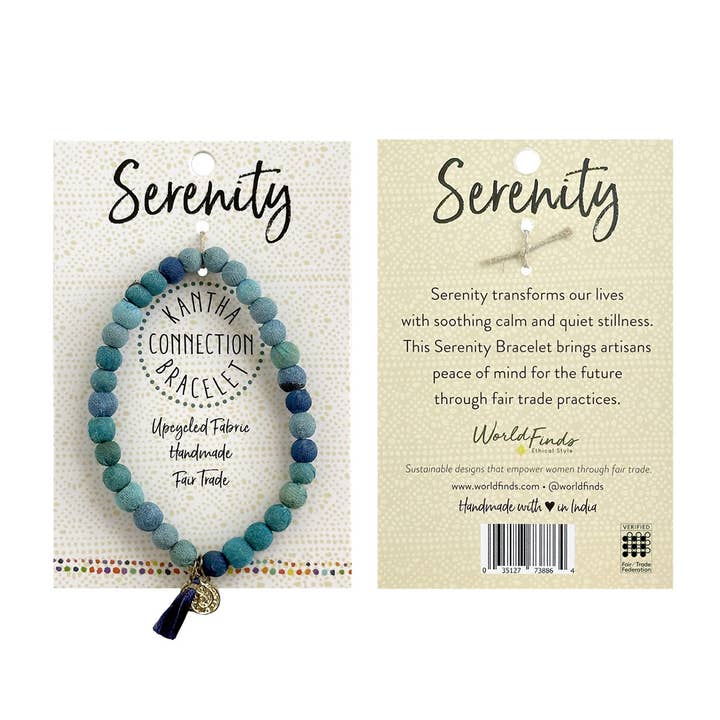 Blue Serenity Kantha Connection Bracelet