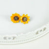 Gourd Painted Sunflower Earrings (2&quot; L)