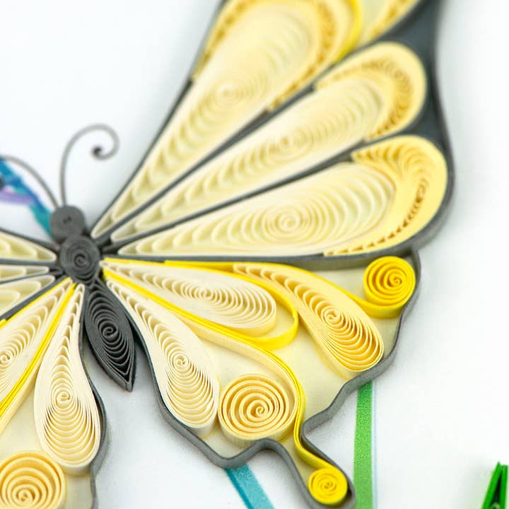 Quilled Butterfly &amp; Bluebells Birthday Card