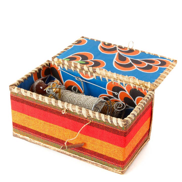 Beaded Nativity in Fabric Box - Set of 5