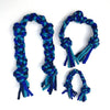 Blue/Turquoise Braided Wool Dog Tug Toy (10&quot; )