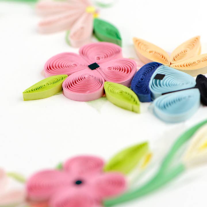 Quilled Floral Heart Wreath Card