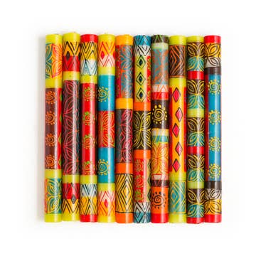 Desert Rose Handpainted Pillar Candle (4&quot; H)