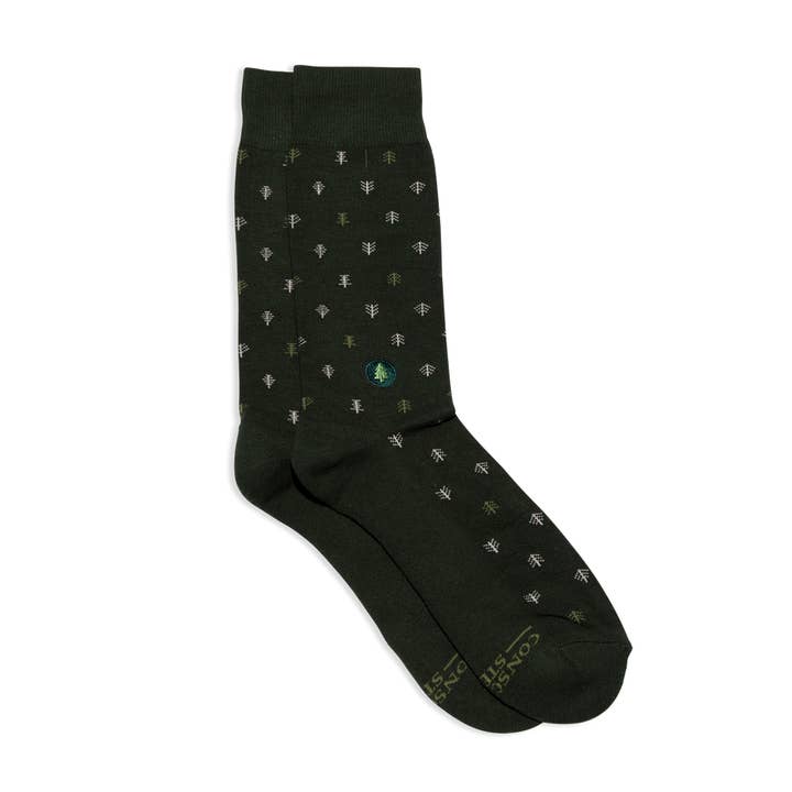 Black Plant Trees Socks