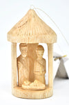 Nativity Hut Ornament - Beeswax Finish