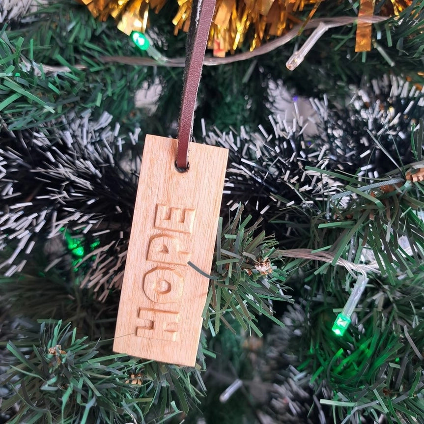 Message Tag Ornaments - Peace, Love, Joy, Hope