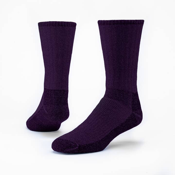 Dark Purple Mountain Hiker Wool Crew Socks
