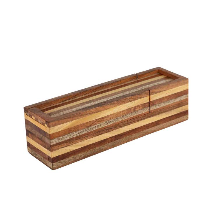 Multi-Wood Striped Box (8" L)