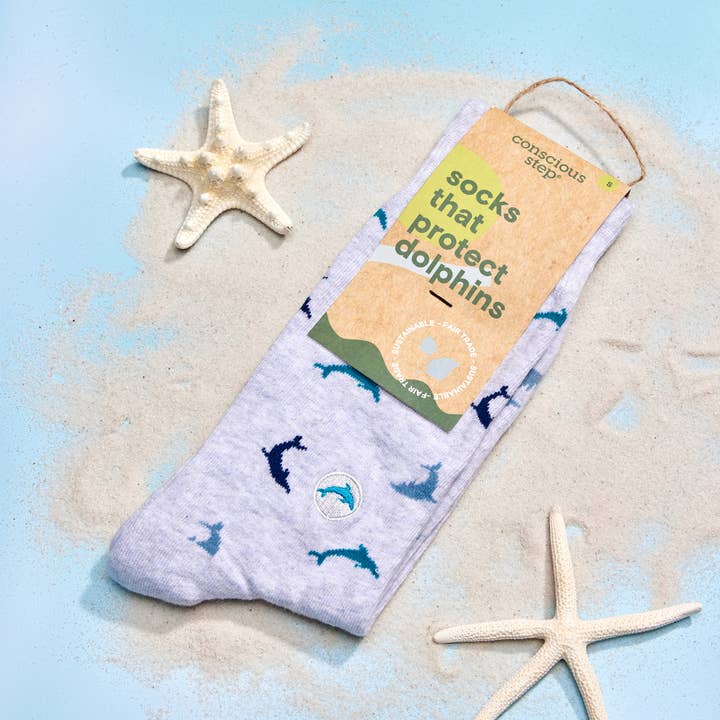 Grey Protect Dolphin Socks, Small