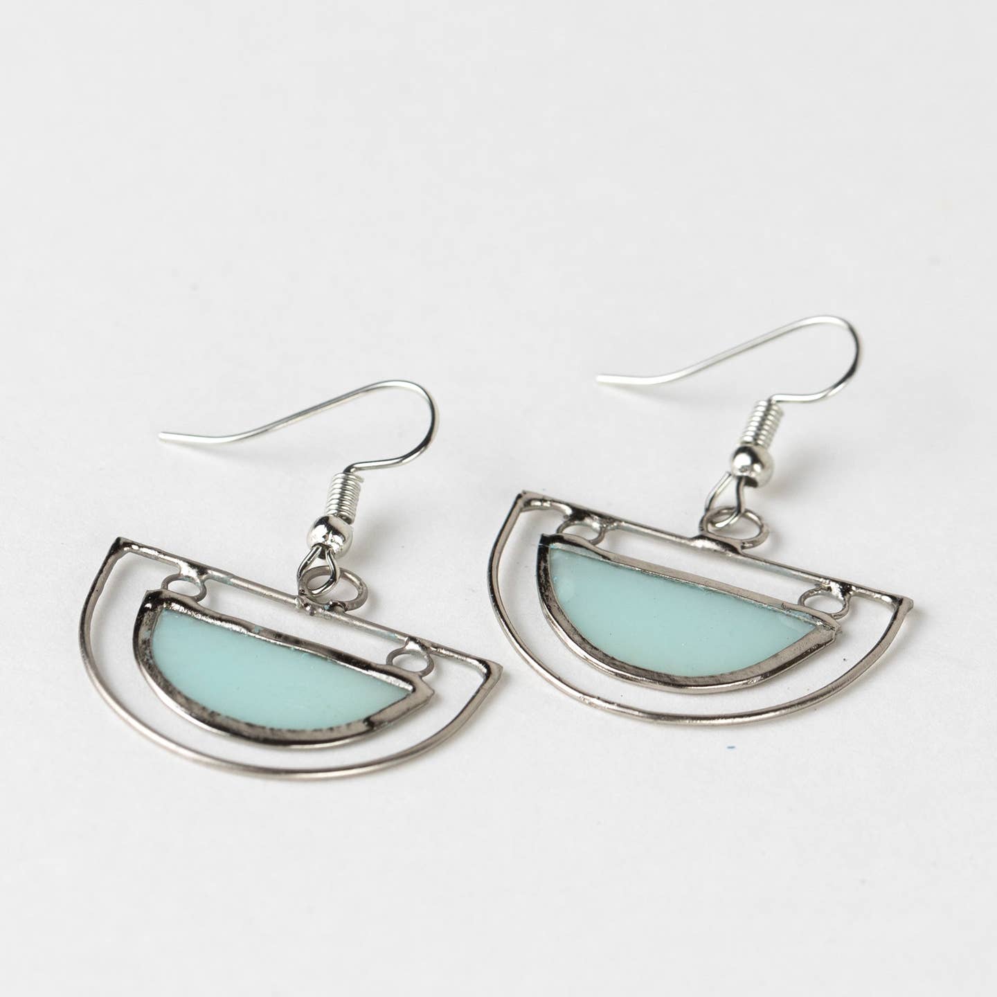 Capiz Shell Semicircle Earrings (1.5&quot; L)