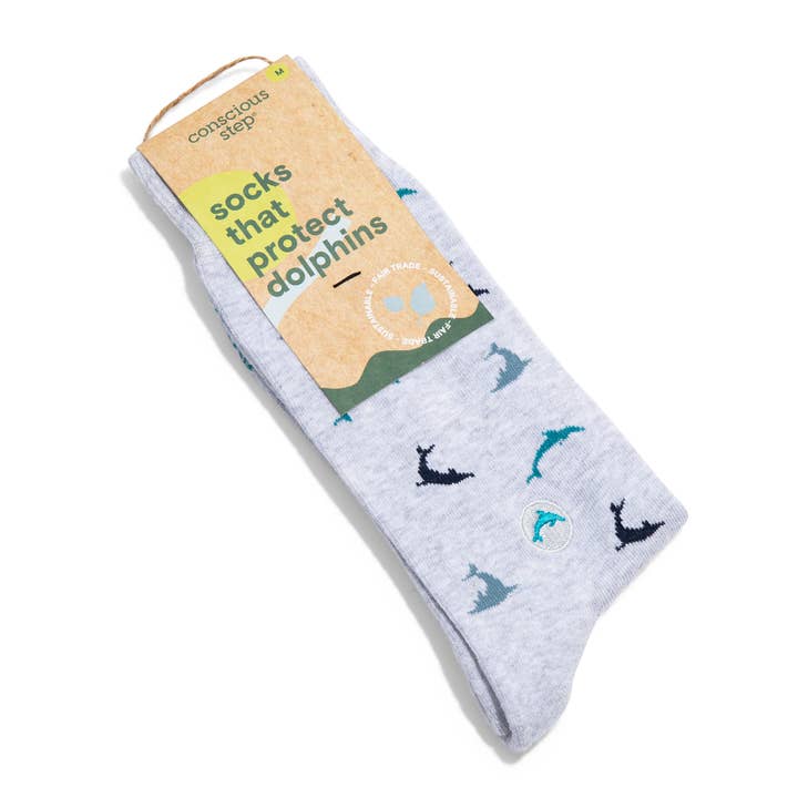 Grey Protect Dolphin Socks, Small
