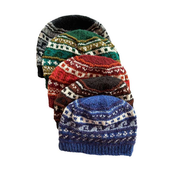 Patterned Knit Wool Hat