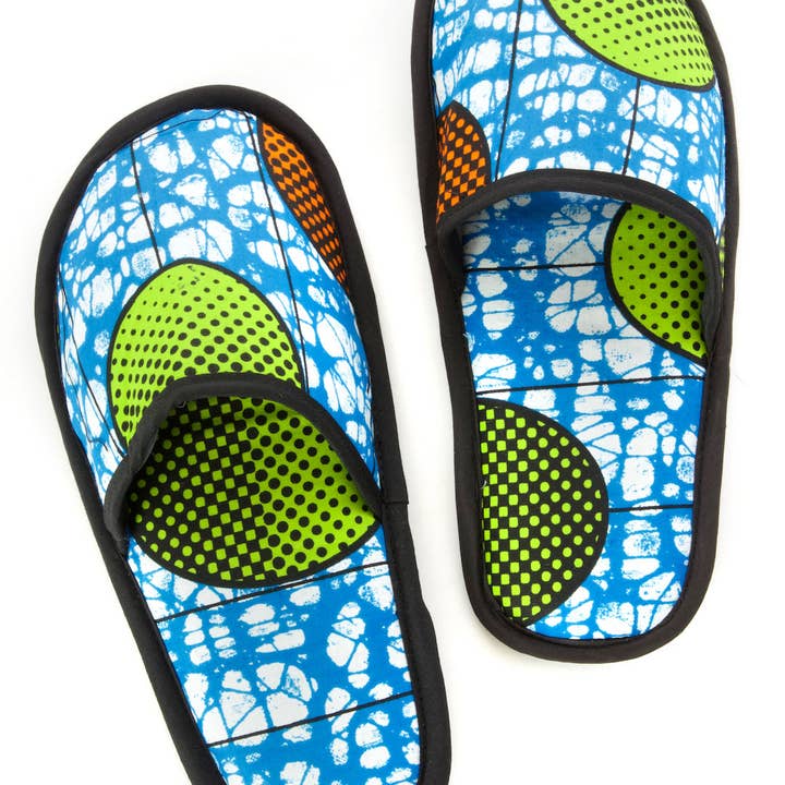 Ankara Cloth Slippers, Medium - Assorted