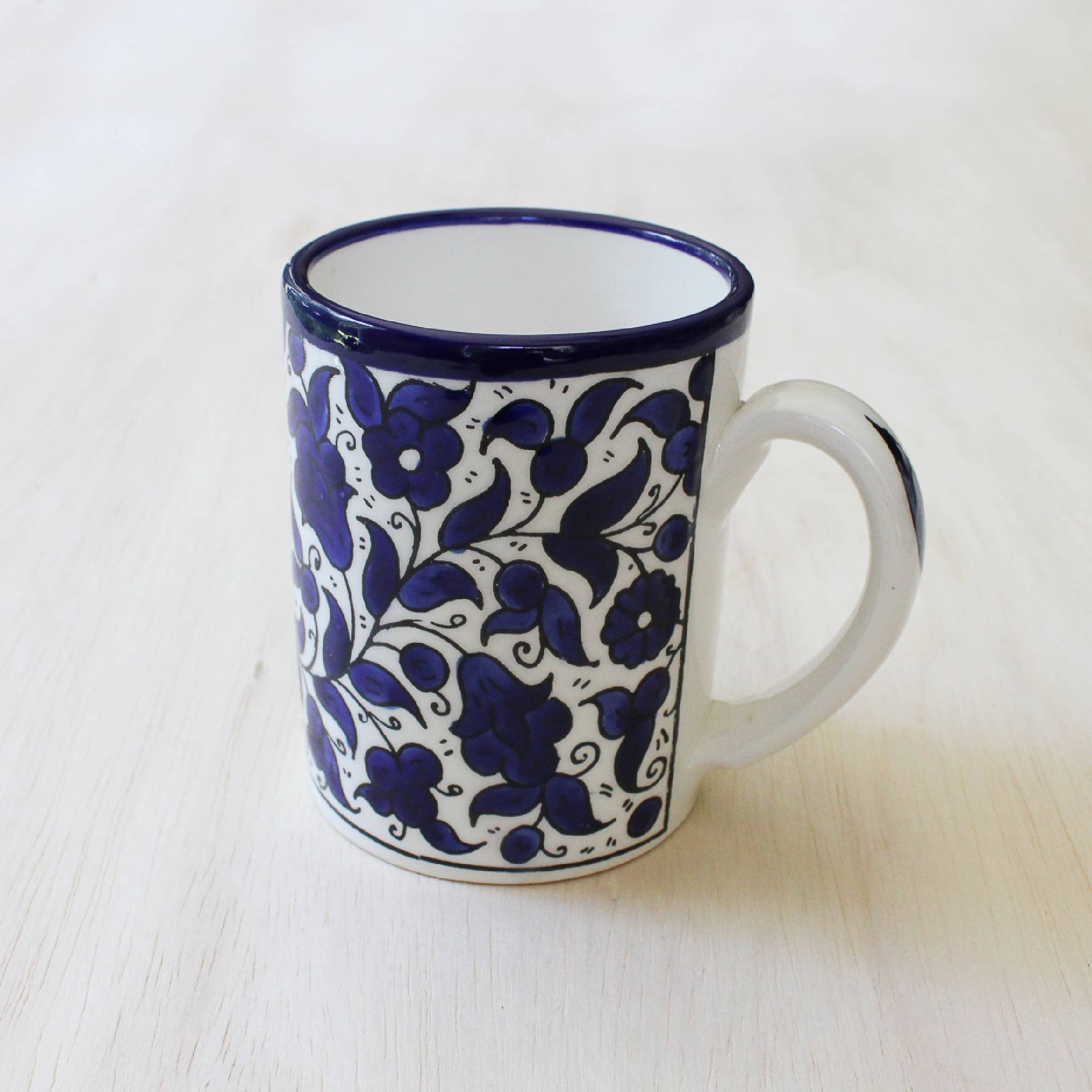 Blue Floral Ceramic Mug