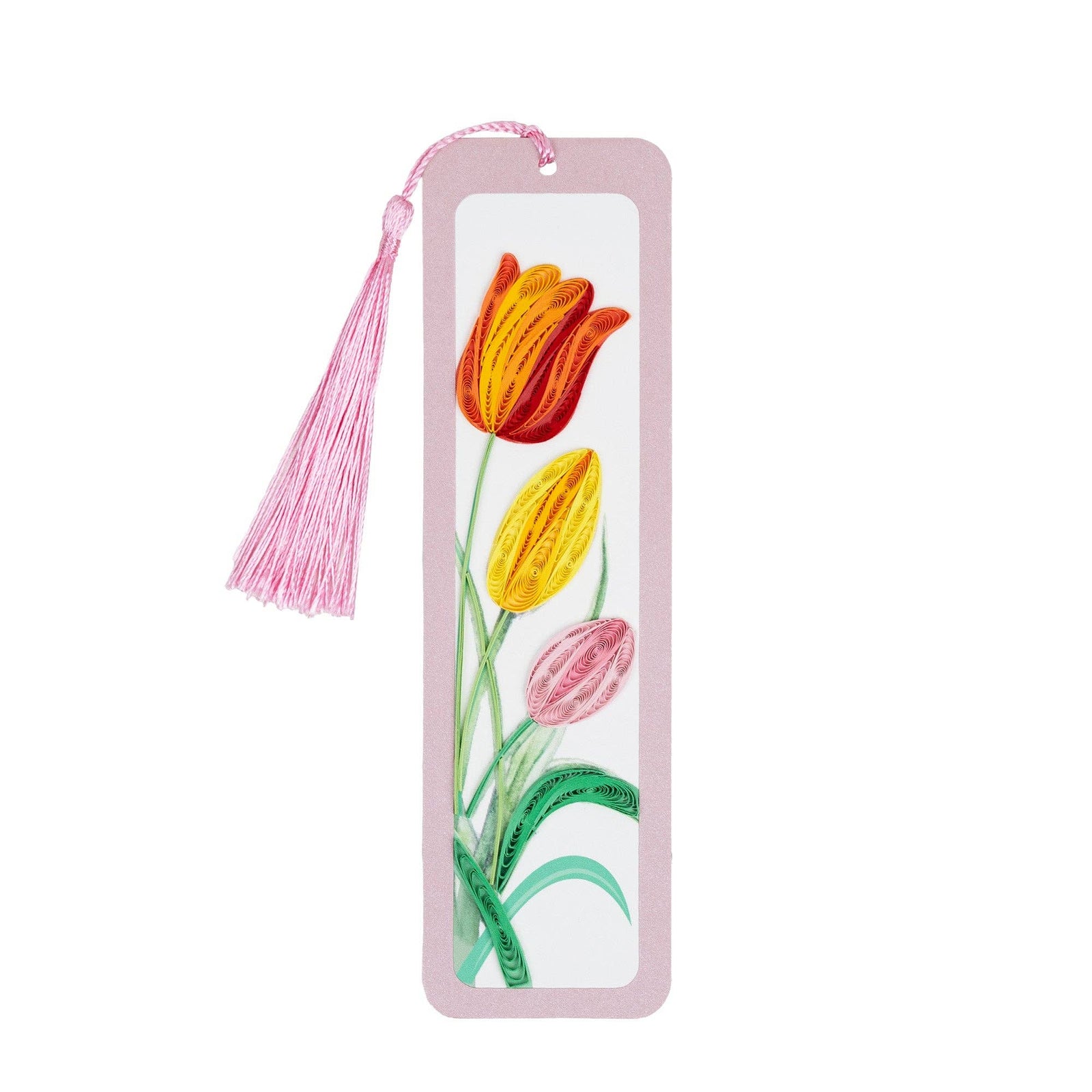 Handmade Quilled Paper Colorful Tulips Bookmark
