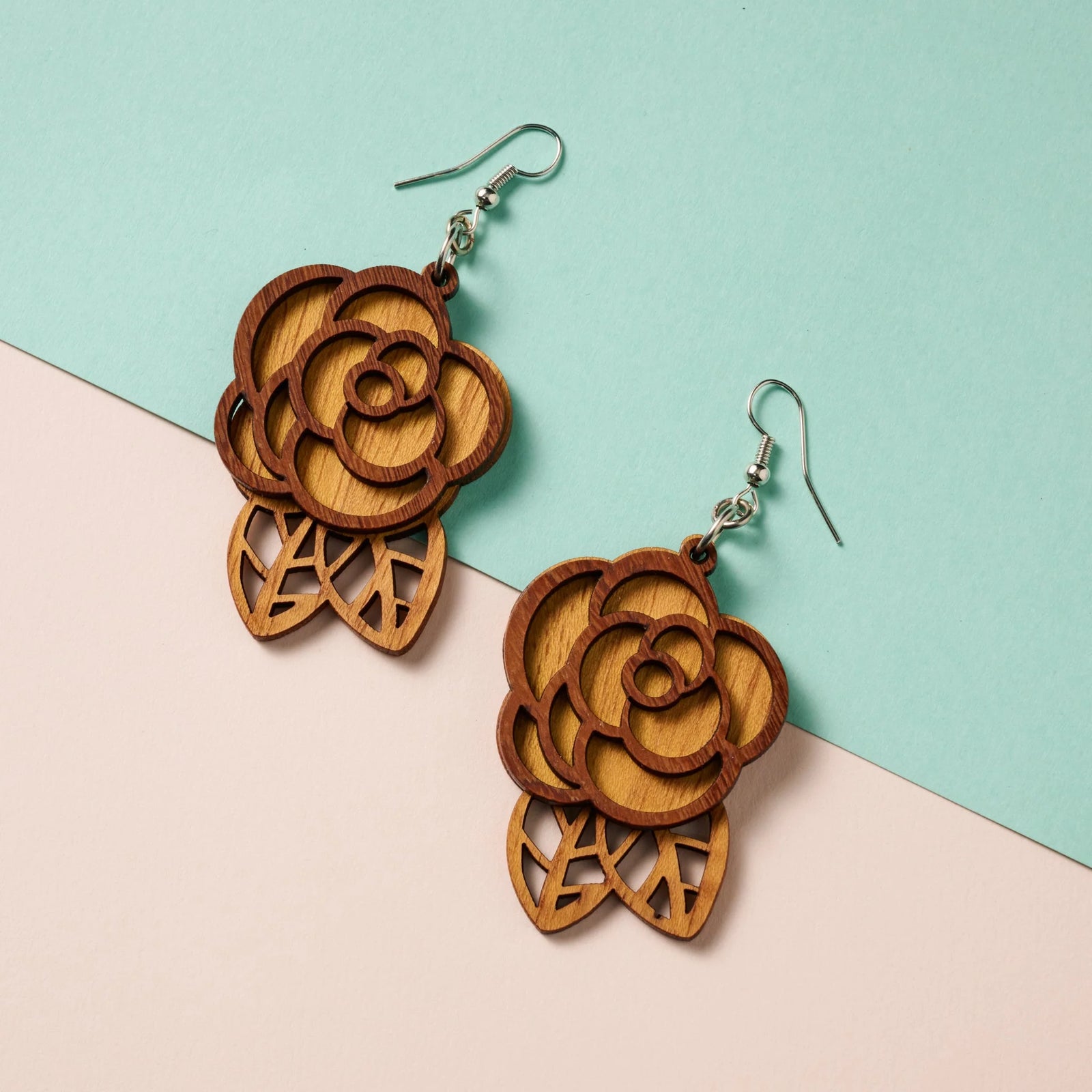 Rose & Leaf Earrings