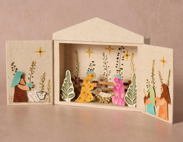 Paper Flower Retablo Nativity