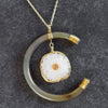 Horn &amp; Geode Pendant Necklace (24&quot; L)