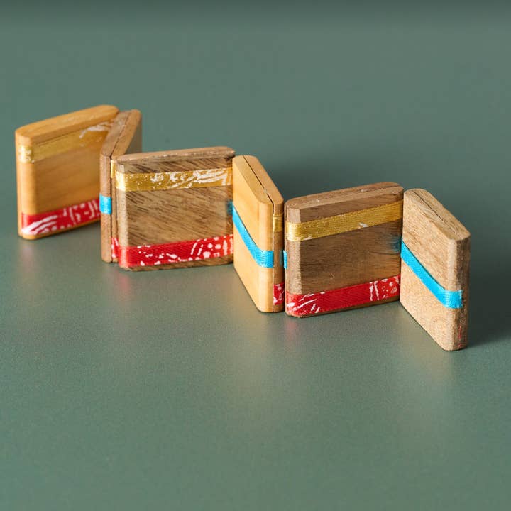 Jai Wood And Ribbon Illusion Ladder (9.5&quot; L X 1.5&quot; W)