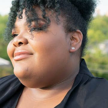 Rosette Stud Silver-Plated Metal Recycled Earrings