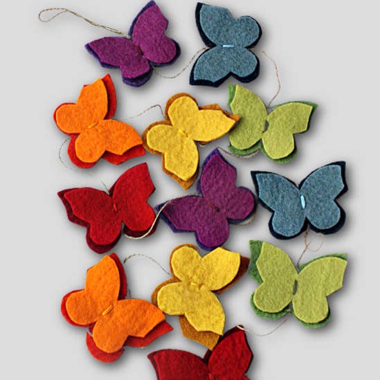 Butterfly Garland - 2-Tone Felt (84" L)