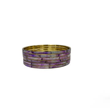 Purple Resin Brass Bangle