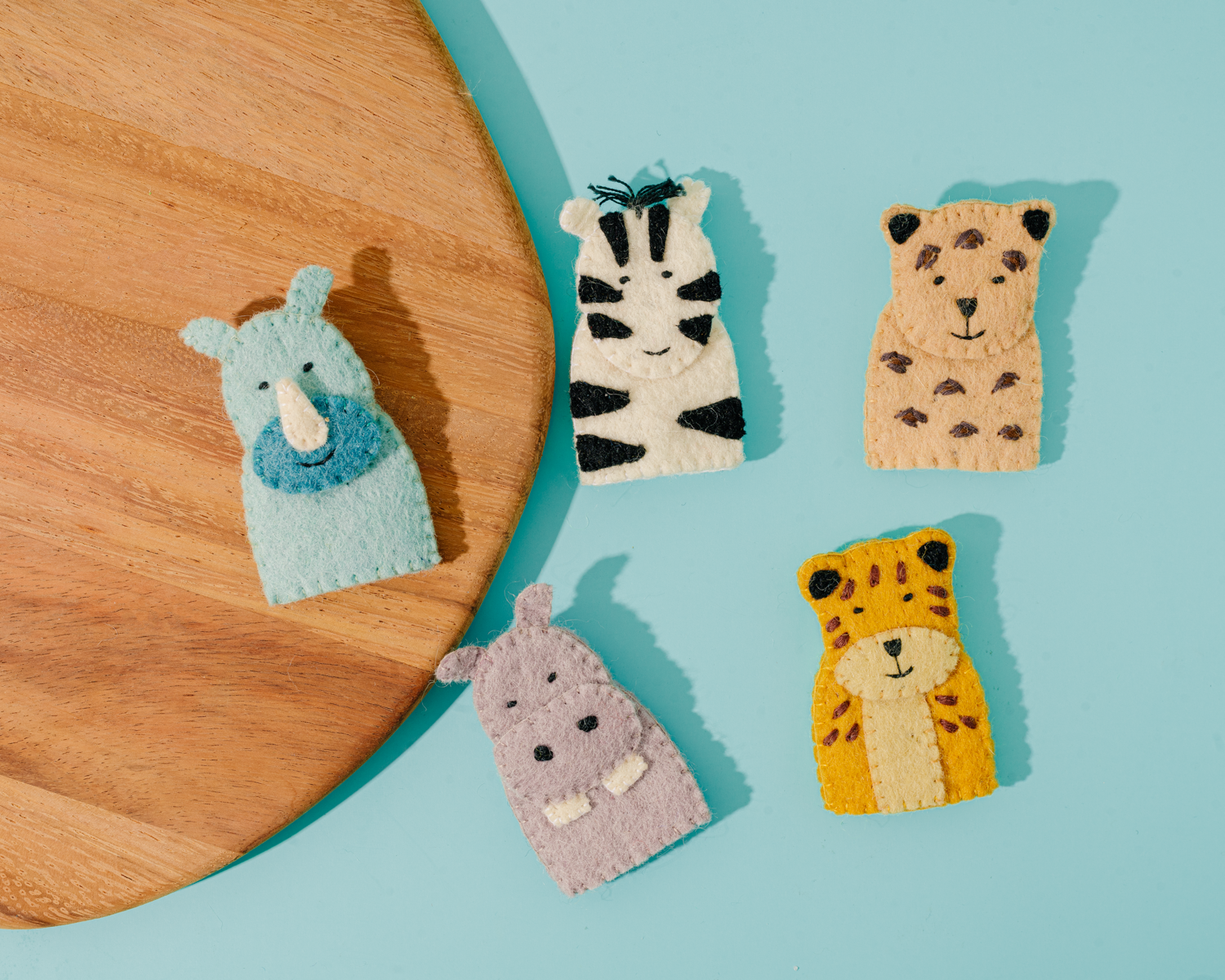 Felt Safari Finger Puppets - Assorted
